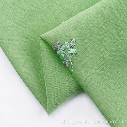 Plain embroidered japanese chiffon fabric